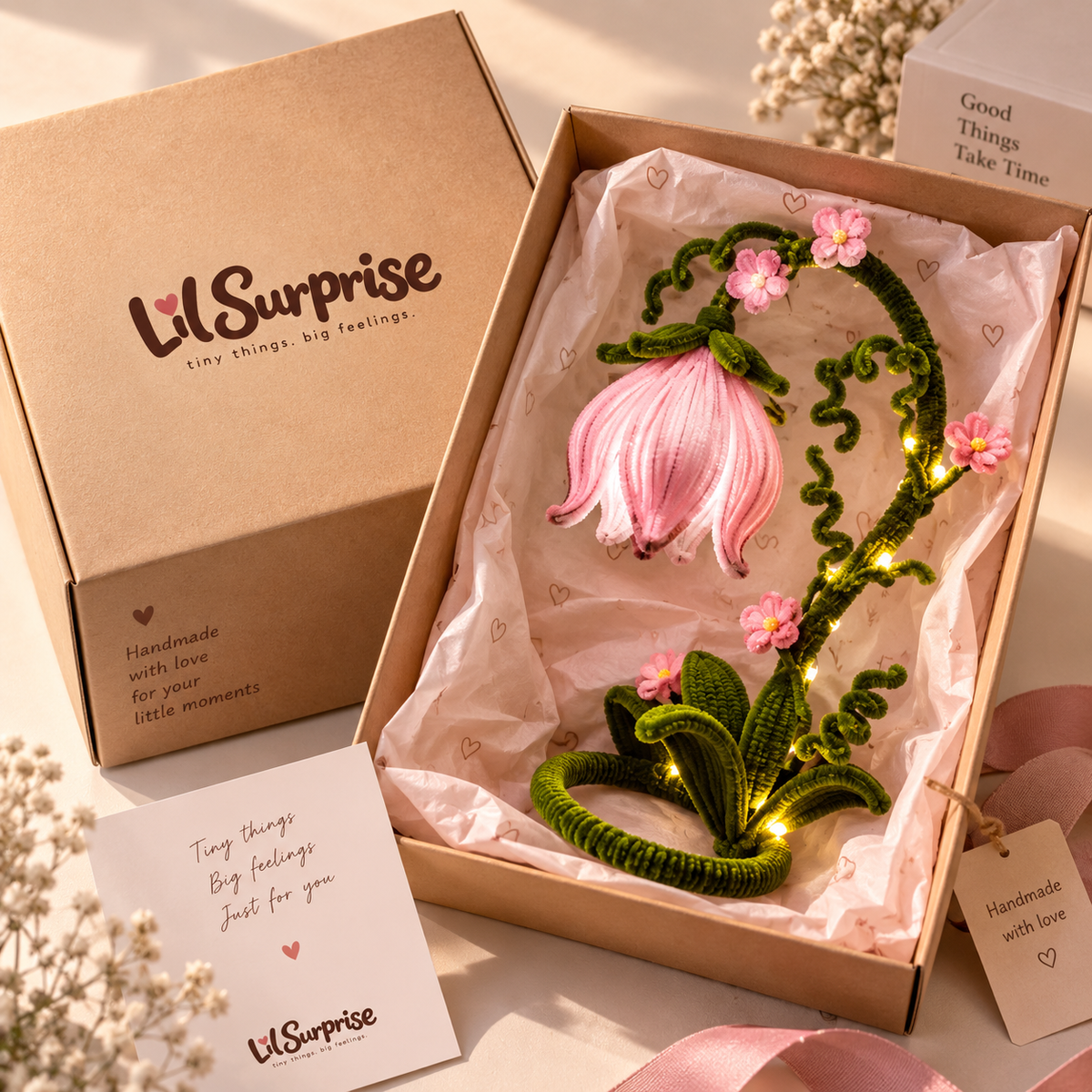 Lil Glow — Handmade Pink Flower LED Lamp