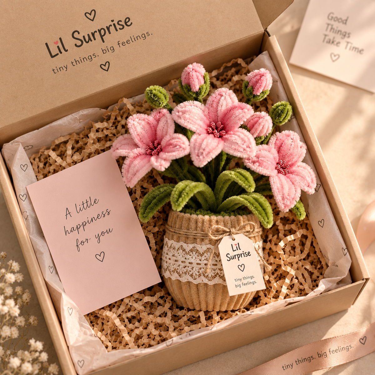 Lil Meadow — Handmade Pink Flower Desk Pot