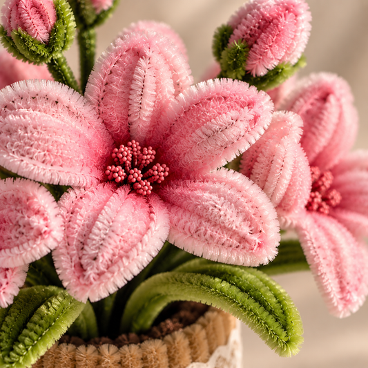 Lil Meadow β Handmade Pink Flower Desk Pot