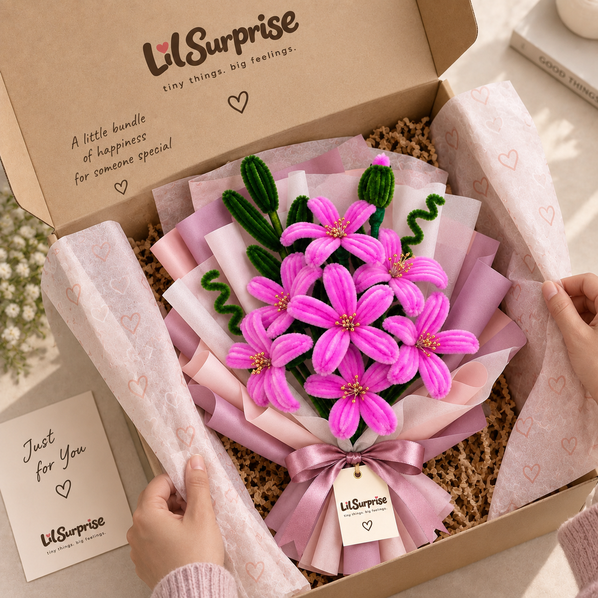 Lil Bloom — Handmade Pink Lily Bouquet