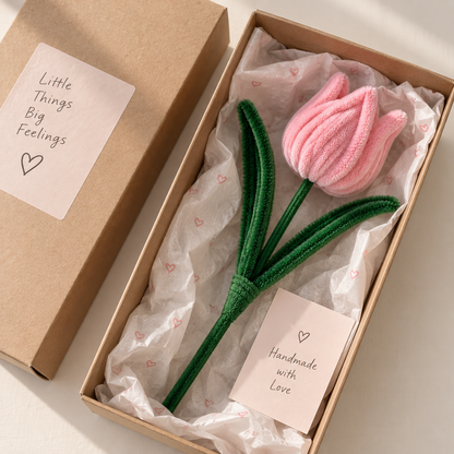 Lil Bloom — Handmade Pink Pipe Cleaner Tulip