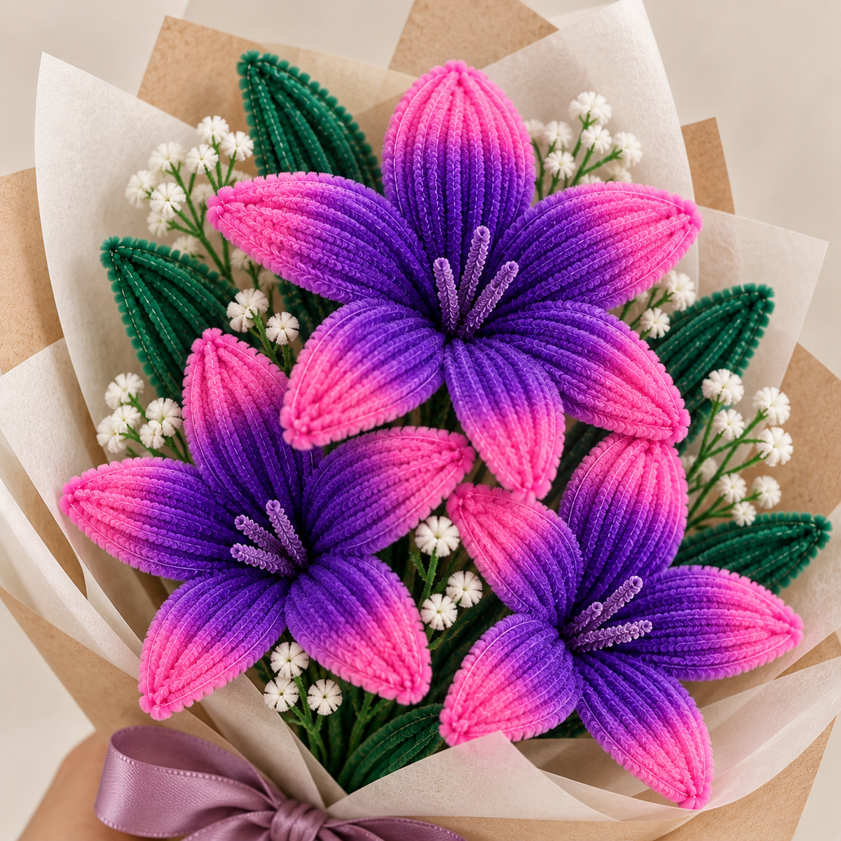Lil Bloom — Handmade Purple & Pink Lily Bouquet