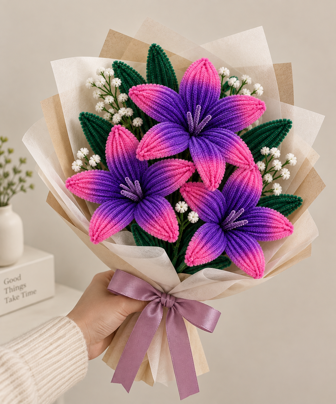 Lil Bloom — Handmade Purple & Pink Lily Bouquet
