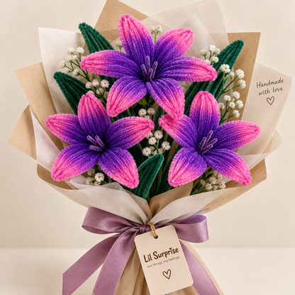 Lil Bloom — Handmade Purple & Pink Lily Bouquet