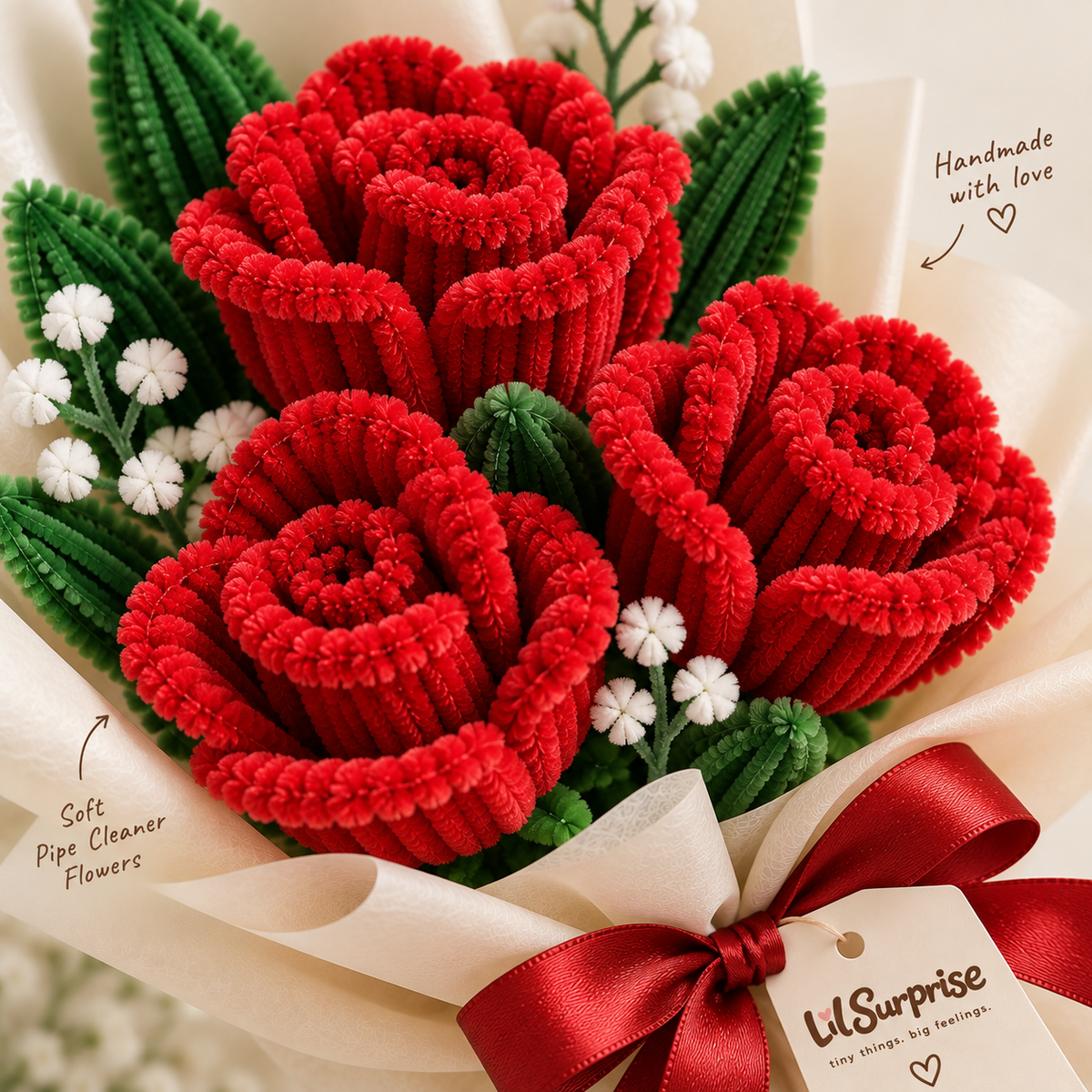 Lil Bloom — Handmade Red Rose Bouquet