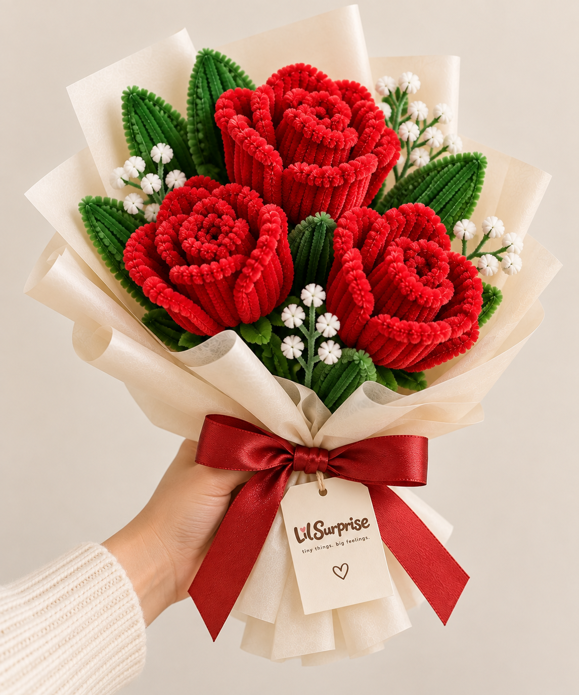 Lil Bloom — Handmade Red Rose Bouquet