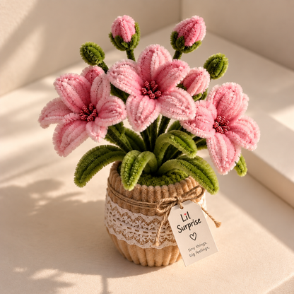 Lil Meadow — Handmade Pink Flower Desk Pot