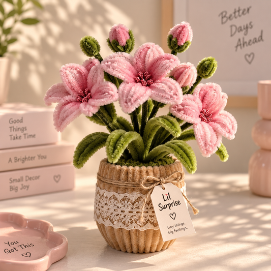 Lil Meadow — Handmade Pink Flower Desk Pot