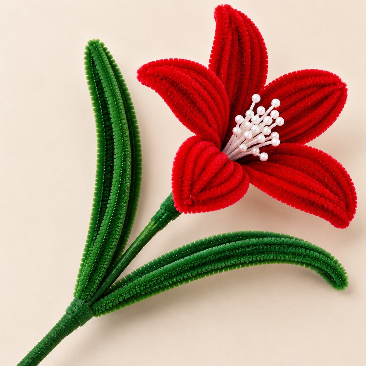 Lil Blooms — Handmade Red Pipe Cleaner Lily