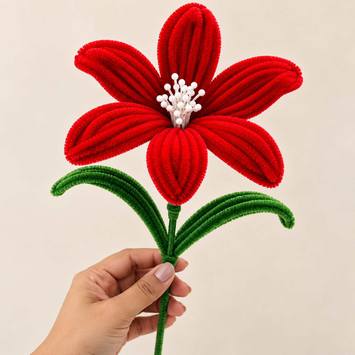 Lil Blooms — Handmade Red Pipe Cleaner Lily