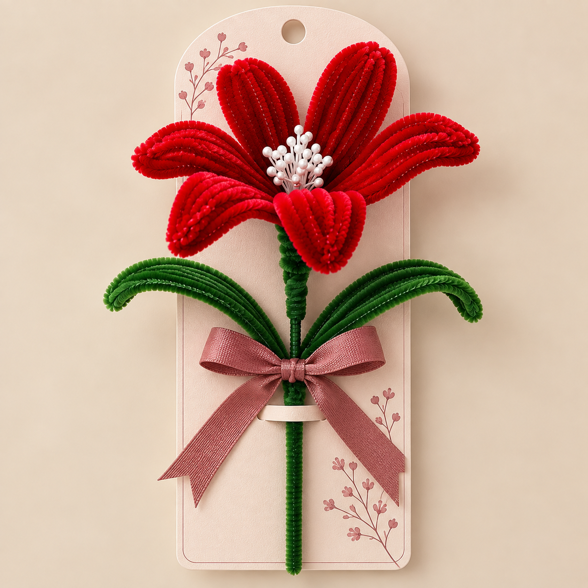Lil Blooms — Handmade Red Pipe Cleaner Lily