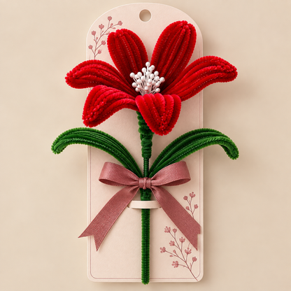 Lil Blooms — Handmade Red Pipe Cleaner Lily