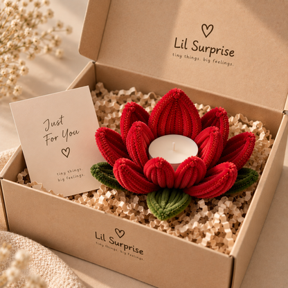 Lil Glow — Handmade Red Lotus Candle Holder