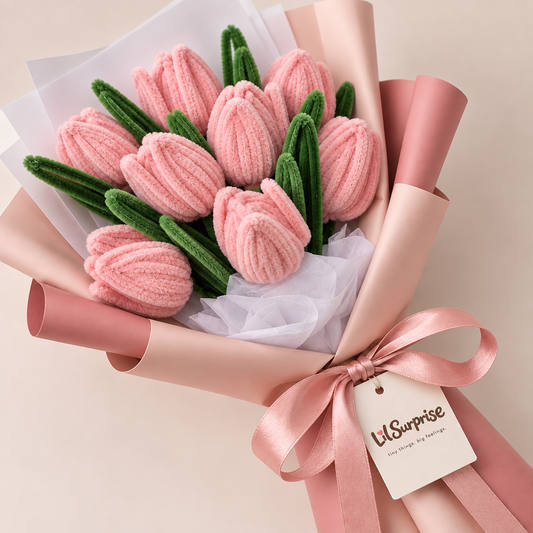 Lil Bloom — Handmade Pink Tulip Flower Bouquet